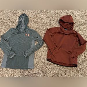 Two kids medium 8 hoodies. One under armour. One old navy